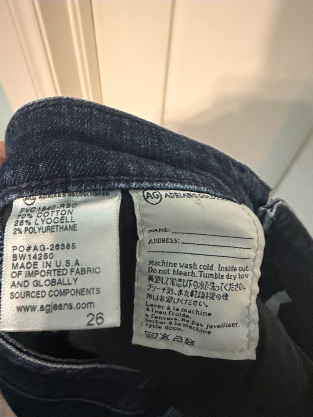 AG Adriano Goldschmied Y2K Low Rise Stevie Slim Straight Cuffed Dark Blue Jeans - Picture 4 of 9